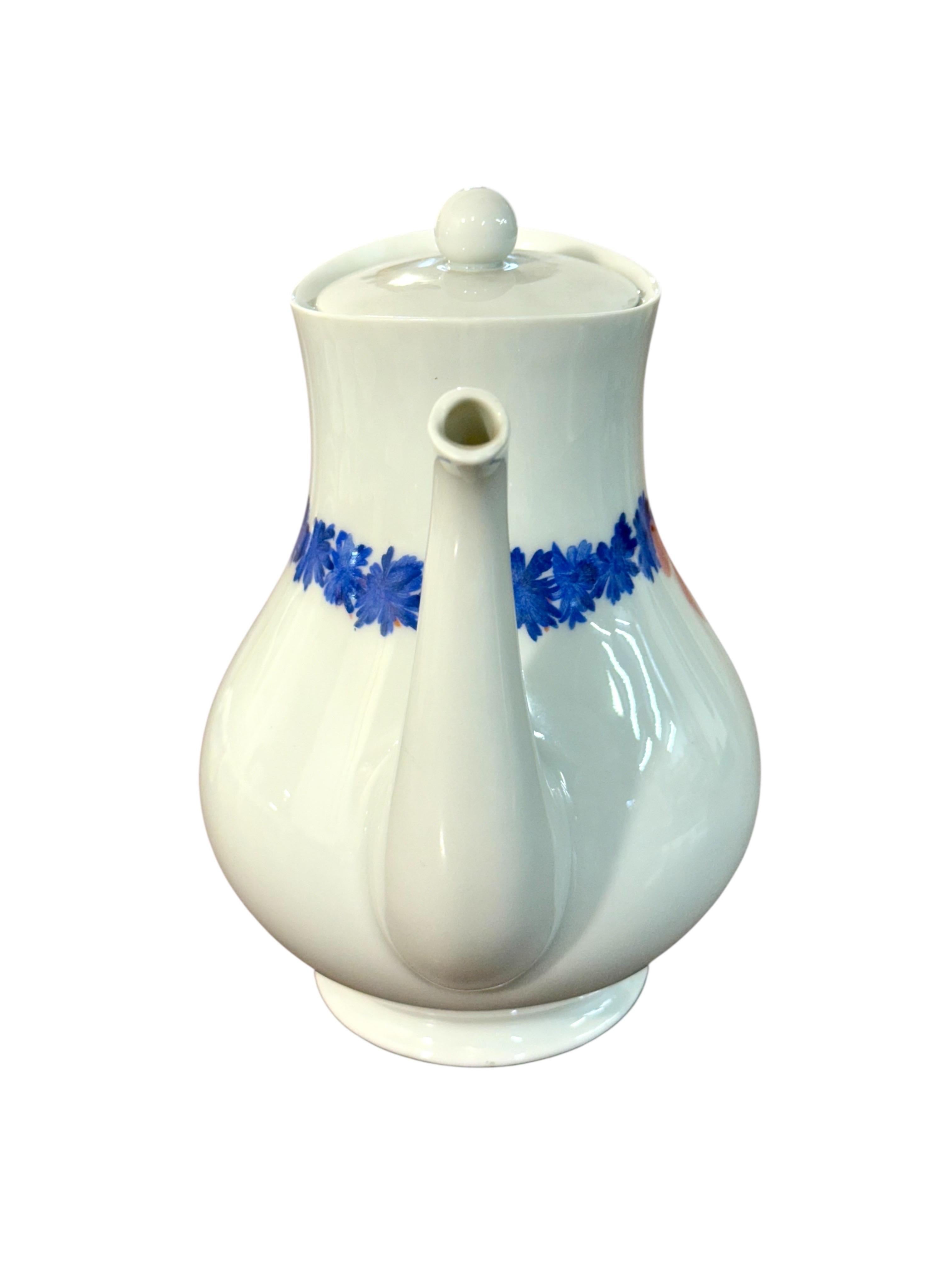 Haviland Limoges Kaffeeservice mit blauen und rosa Blumenmotiven im Angebot 9