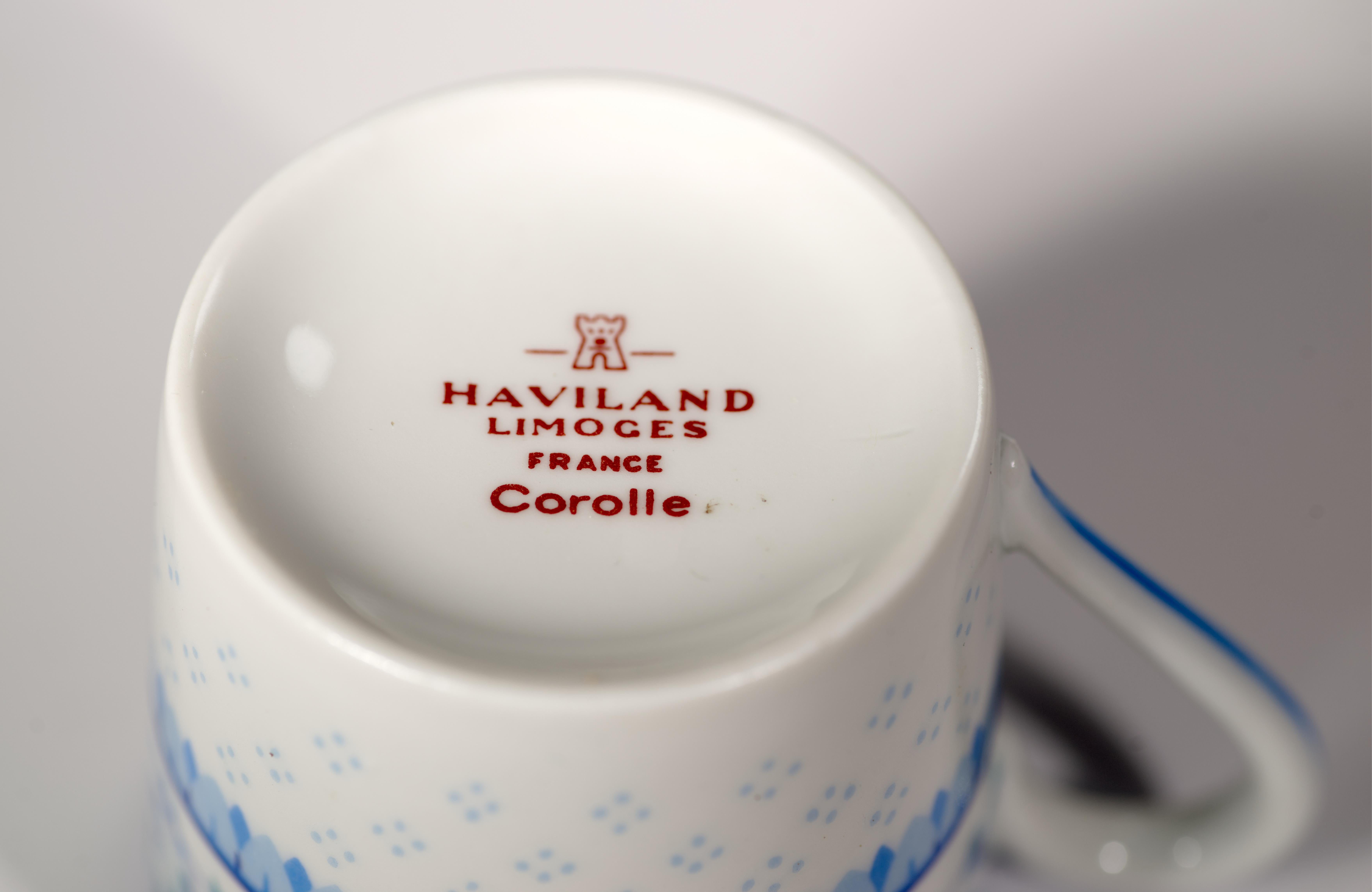 Haviland Limoges Demitasse Cup and Saucer, Corolle Pattern, 1958-1967 4