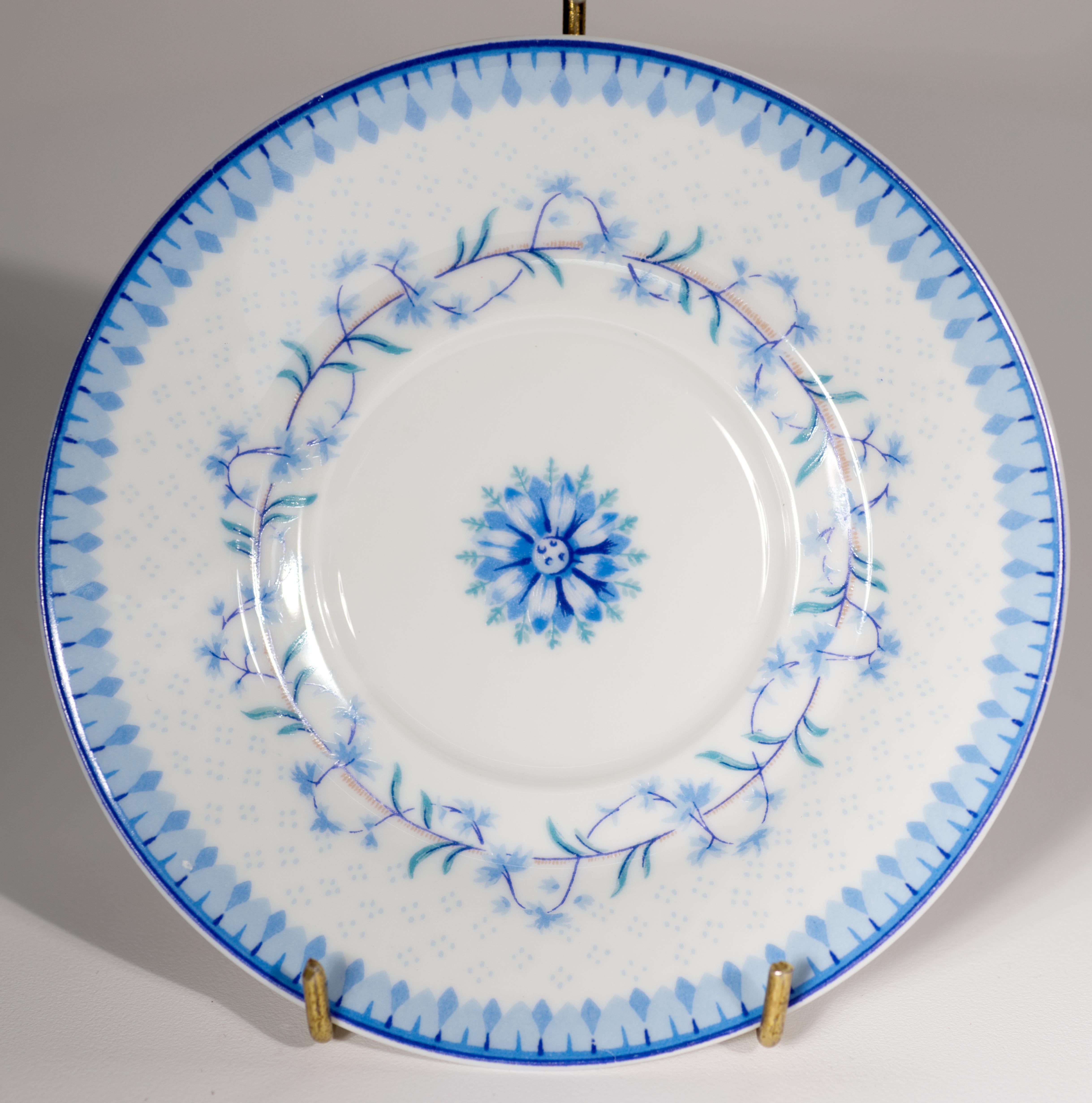 Porcelain Haviland Limoges Demitasse Cup and Saucer, Corolle Pattern, 1958-1967