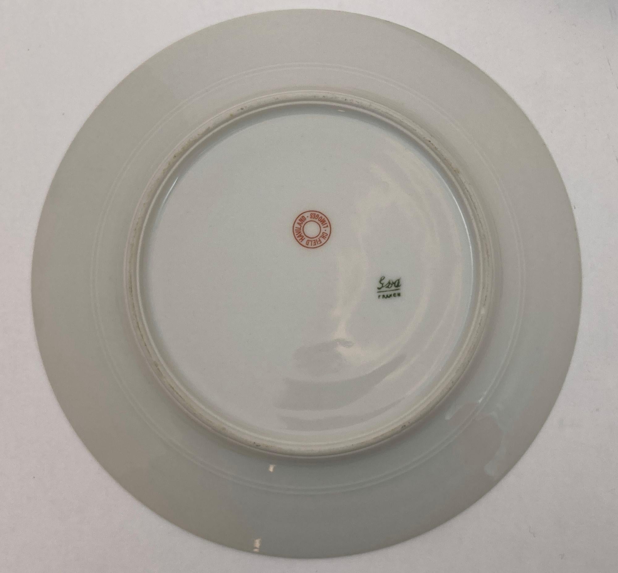 Haviland Limoges Set de 4 platos florales de porcelana en venta 3