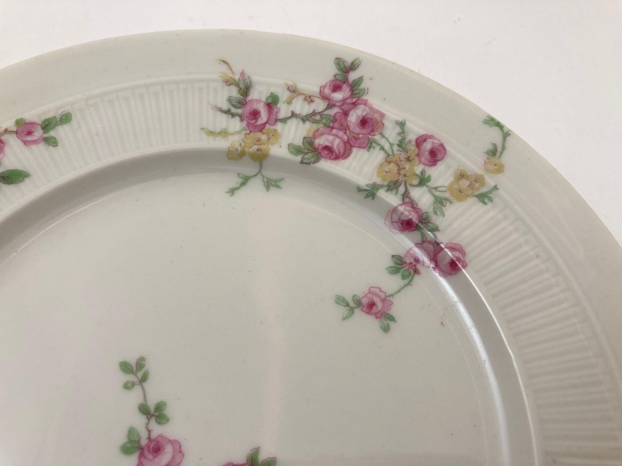 Haviland Limoges Set de 4 platos florales de porcelana Francés en venta