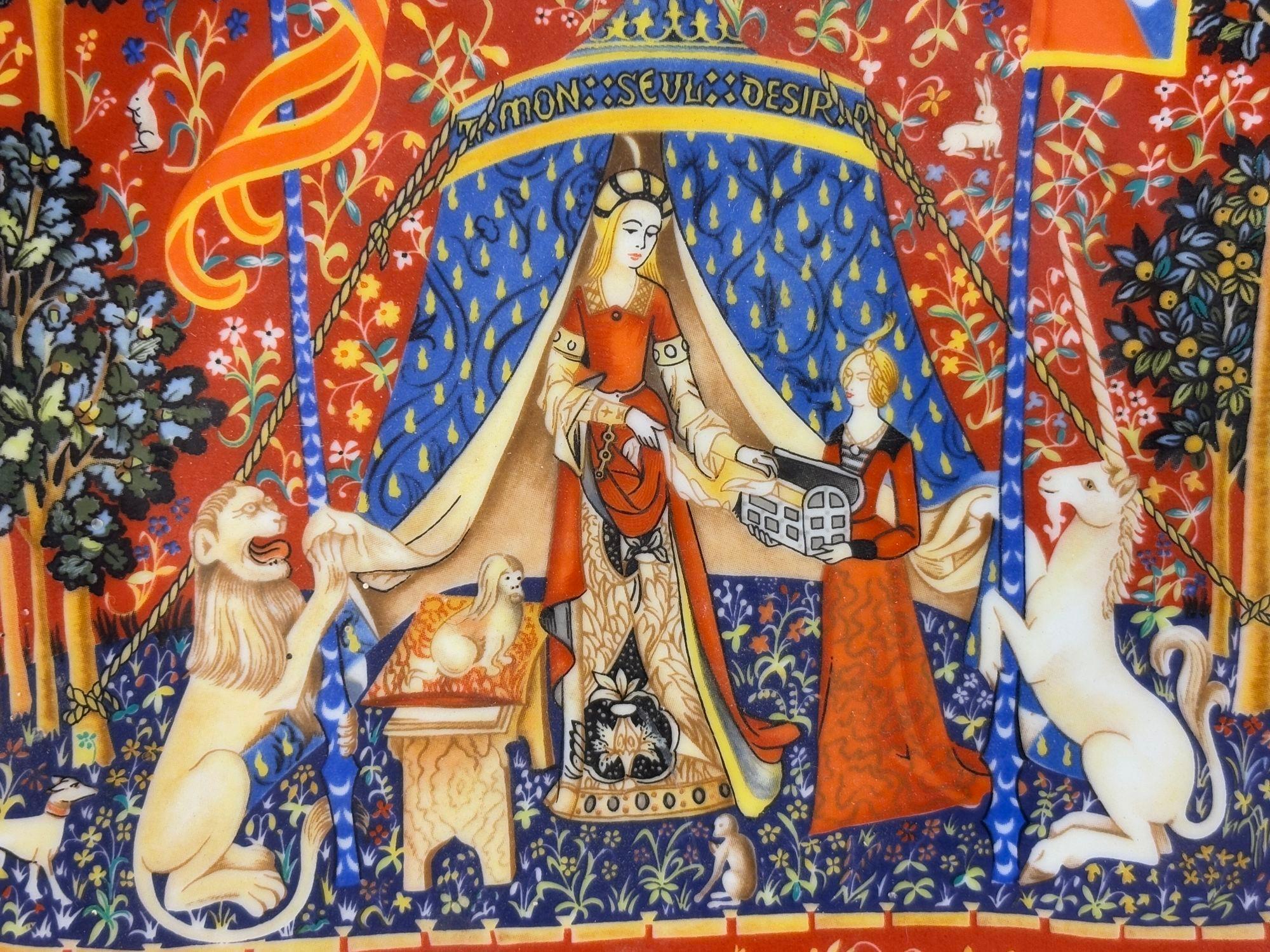 Haviland Limoges Francia Piatto decorativo La Chasse a La Licorne 1977 Edizione limitata. in vendita 1