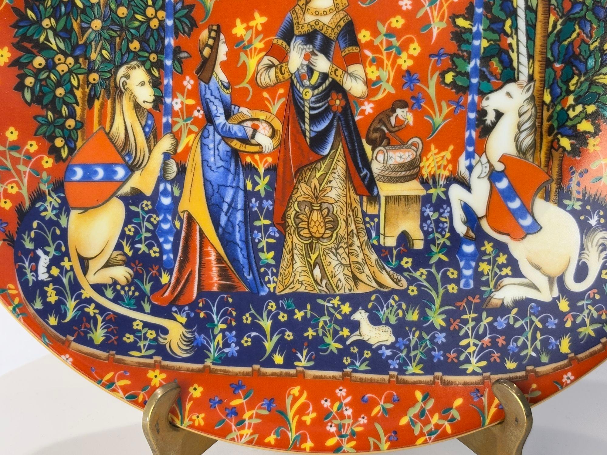 Haviland Limoges France Decorative Plate La Chasse a La Licorne 1981 Limited Ed. For Sale 2
