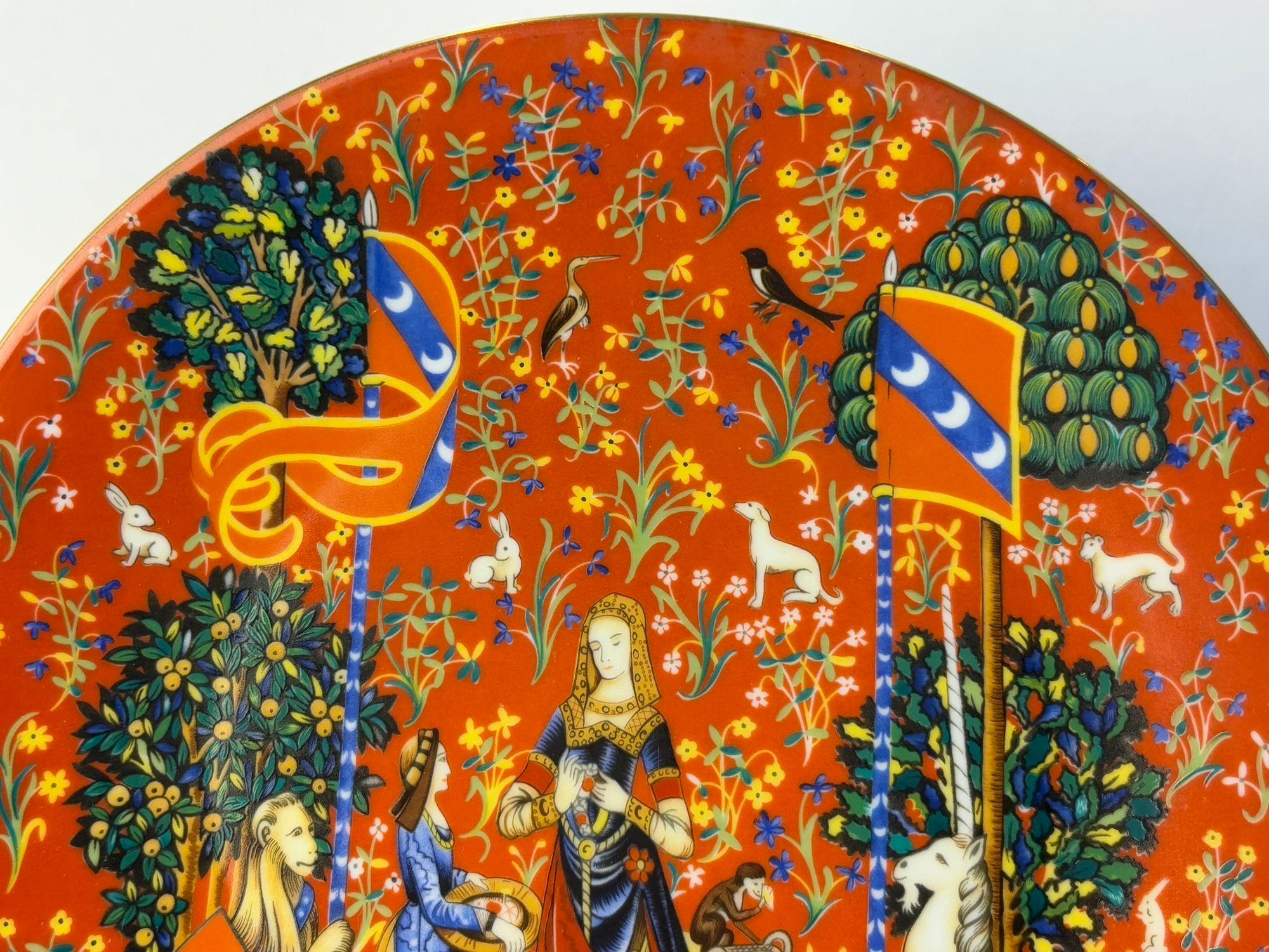 Renaissance Haviland Limoges France Decorative Plate La Chasse a La Licorne 1981 Limited Ed. For Sale