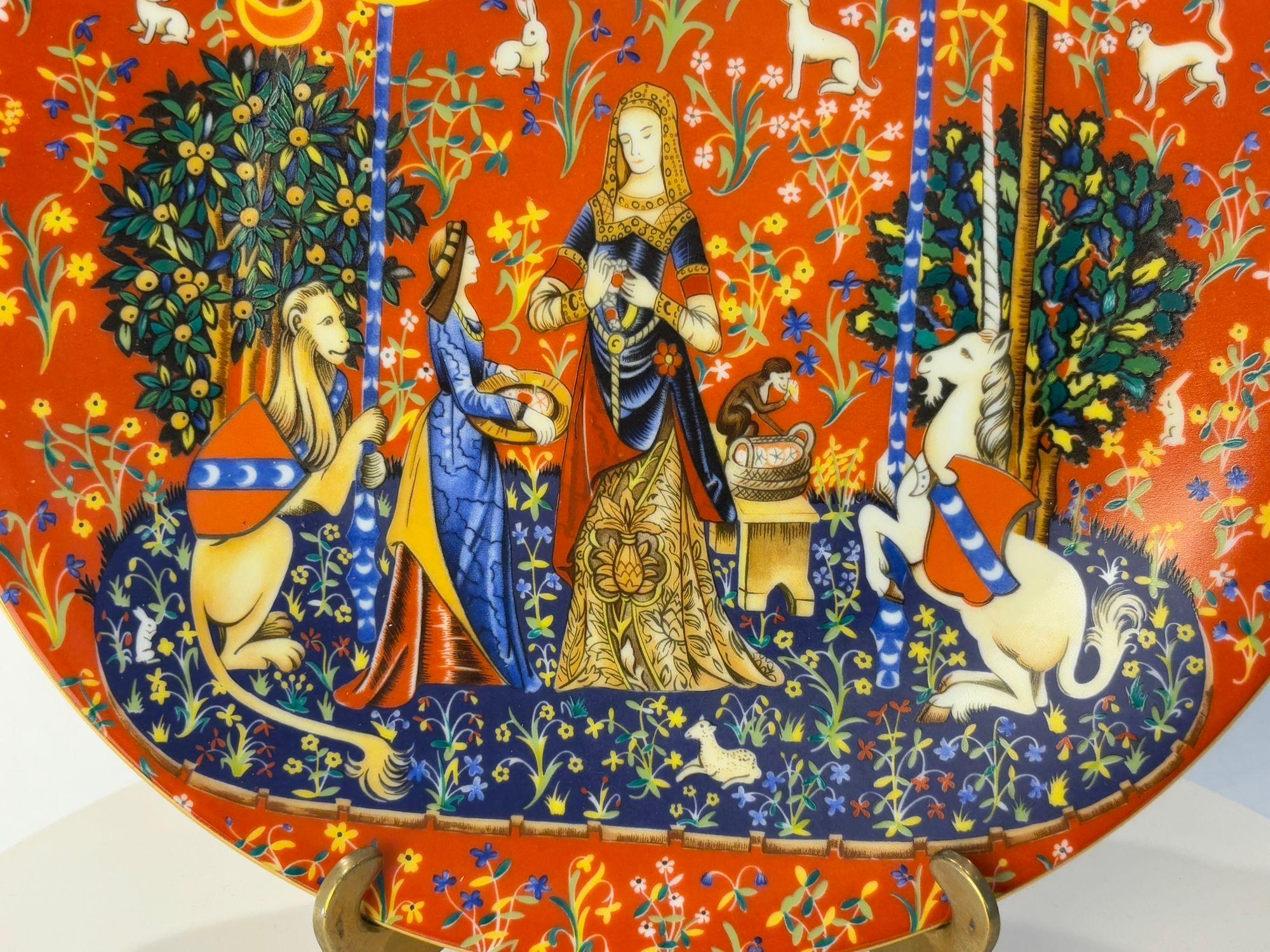 French Haviland Limoges France Decorative Plate La Chasse a La Licorne 1981 Limited Ed. For Sale