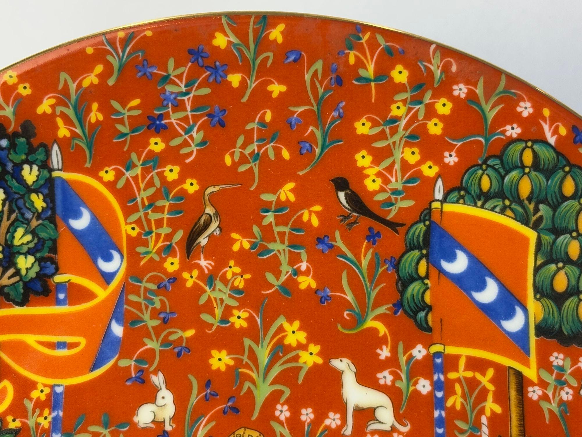 Porcelain Haviland Limoges France Decorative Plate La Chasse a La Licorne 1981 Limited Ed. For Sale