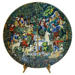Plato decorativo Haviland Limoges Francia La Chasse a La Licorne 1974 Ed. limitada