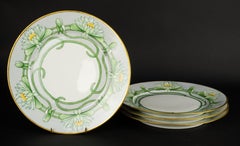 Haviland Limoges Hand Painted Art Deco Porcelain Plates Water Lilies