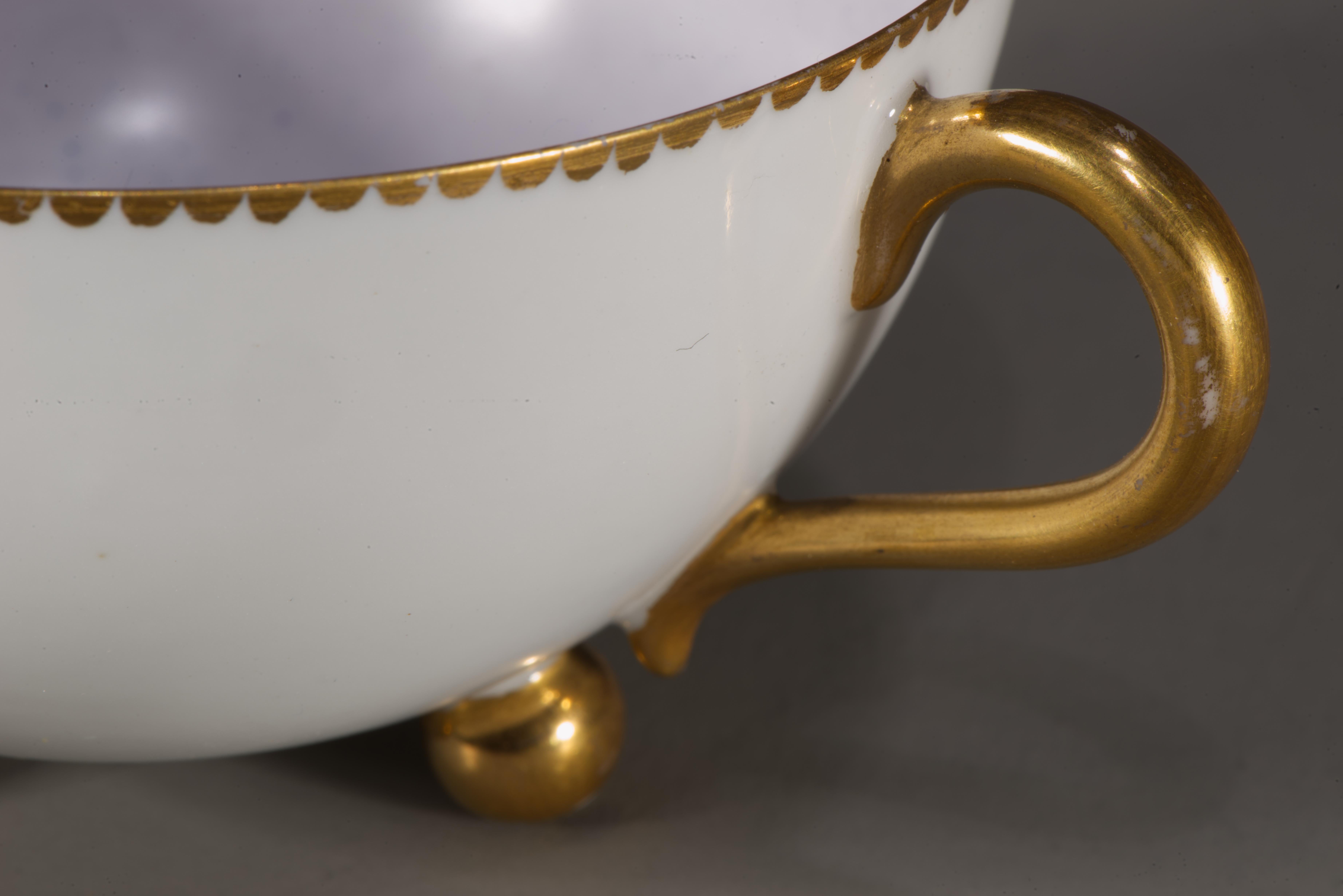 Haviland Limoges Hand gemalt Porzellan Tasse und Untertasse, 1876-1886 im Angebot 2