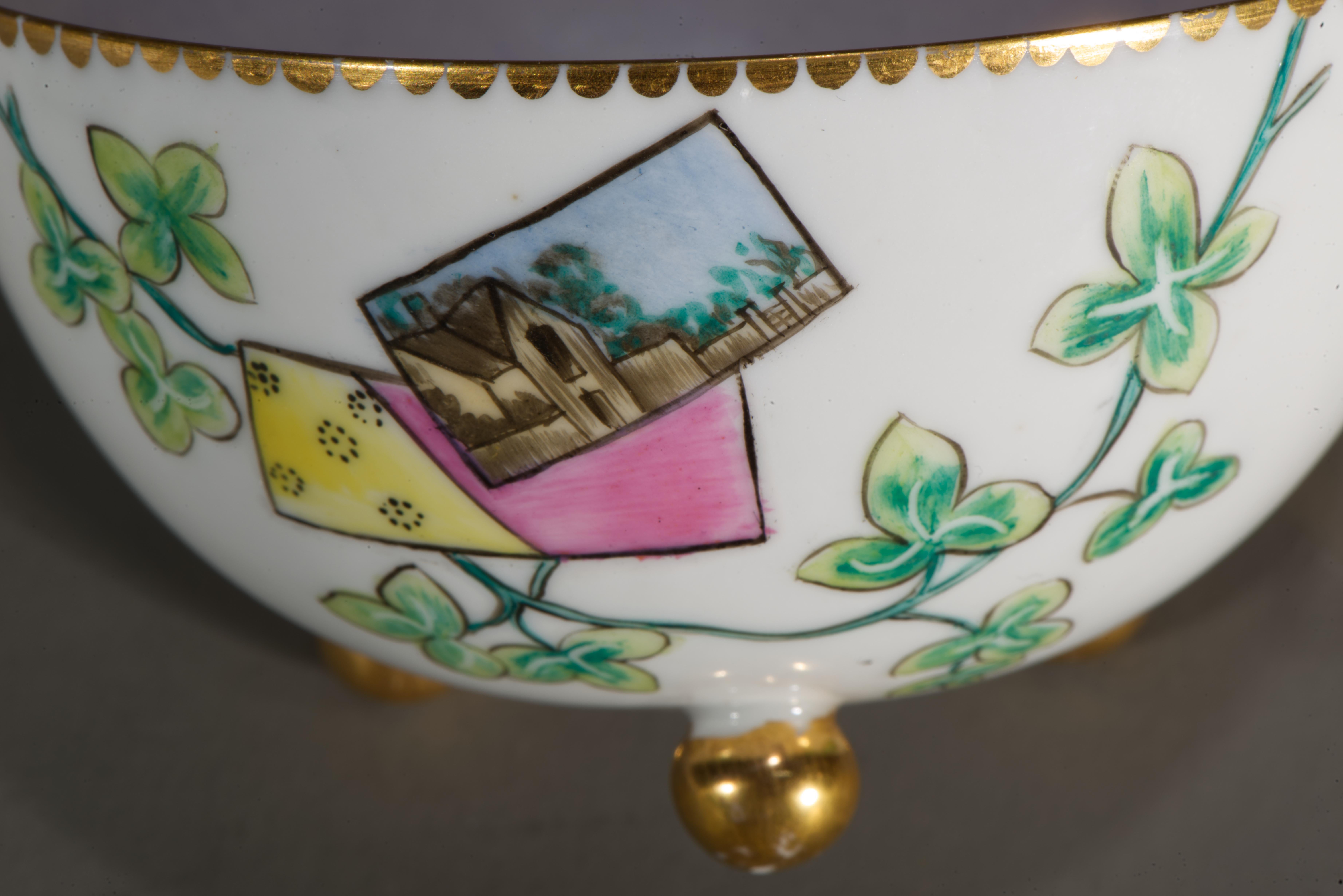 Haviland Limoges Hand gemalt Porzellan Tasse und Untertasse, 1876-1886 im Angebot 4