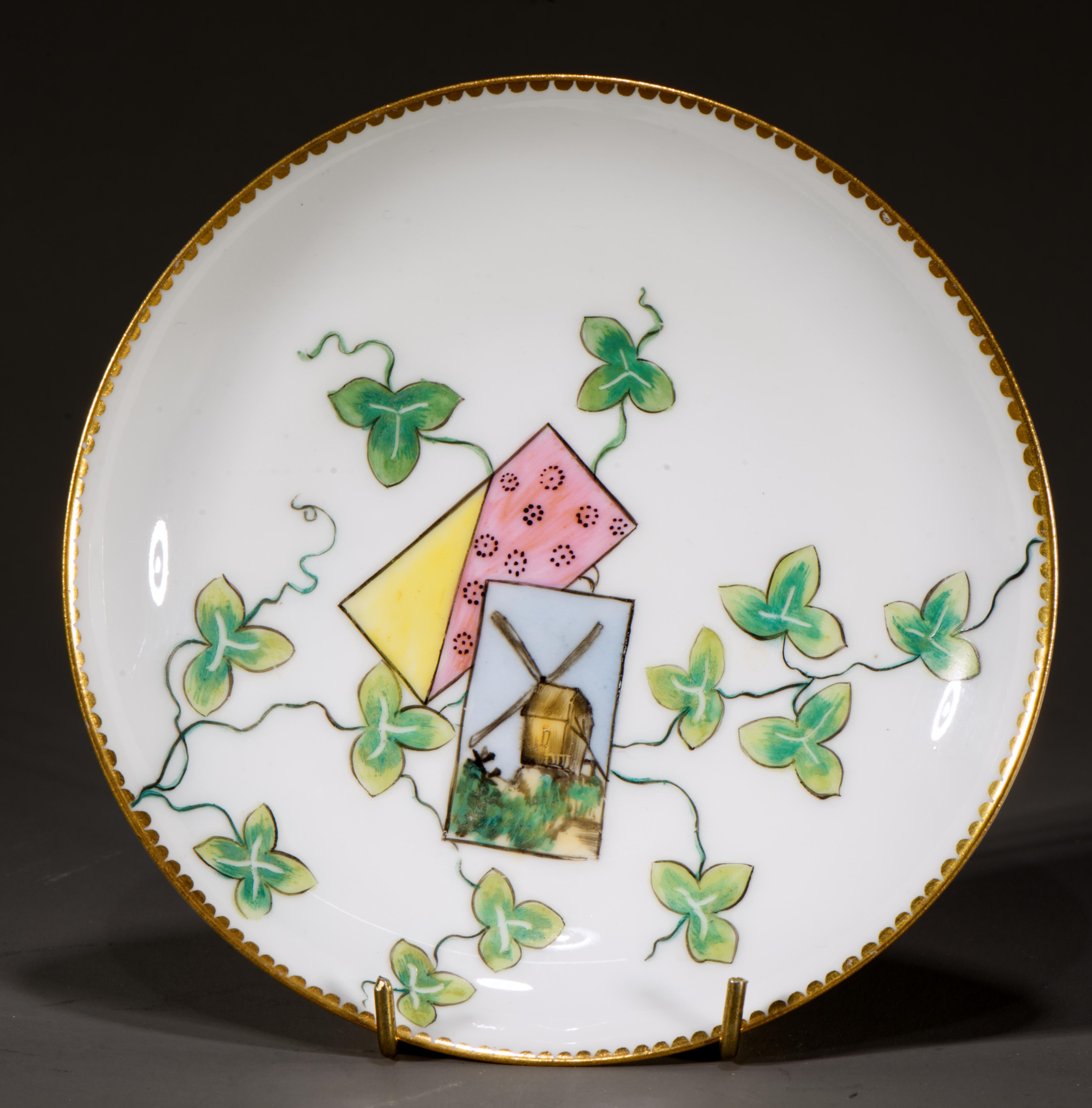 Haviland Limoges Hand gemalt Porzellan Tasse und Untertasse, 1876-1886 im Zustand „Gut“ im Angebot in Clifton Springs, NY