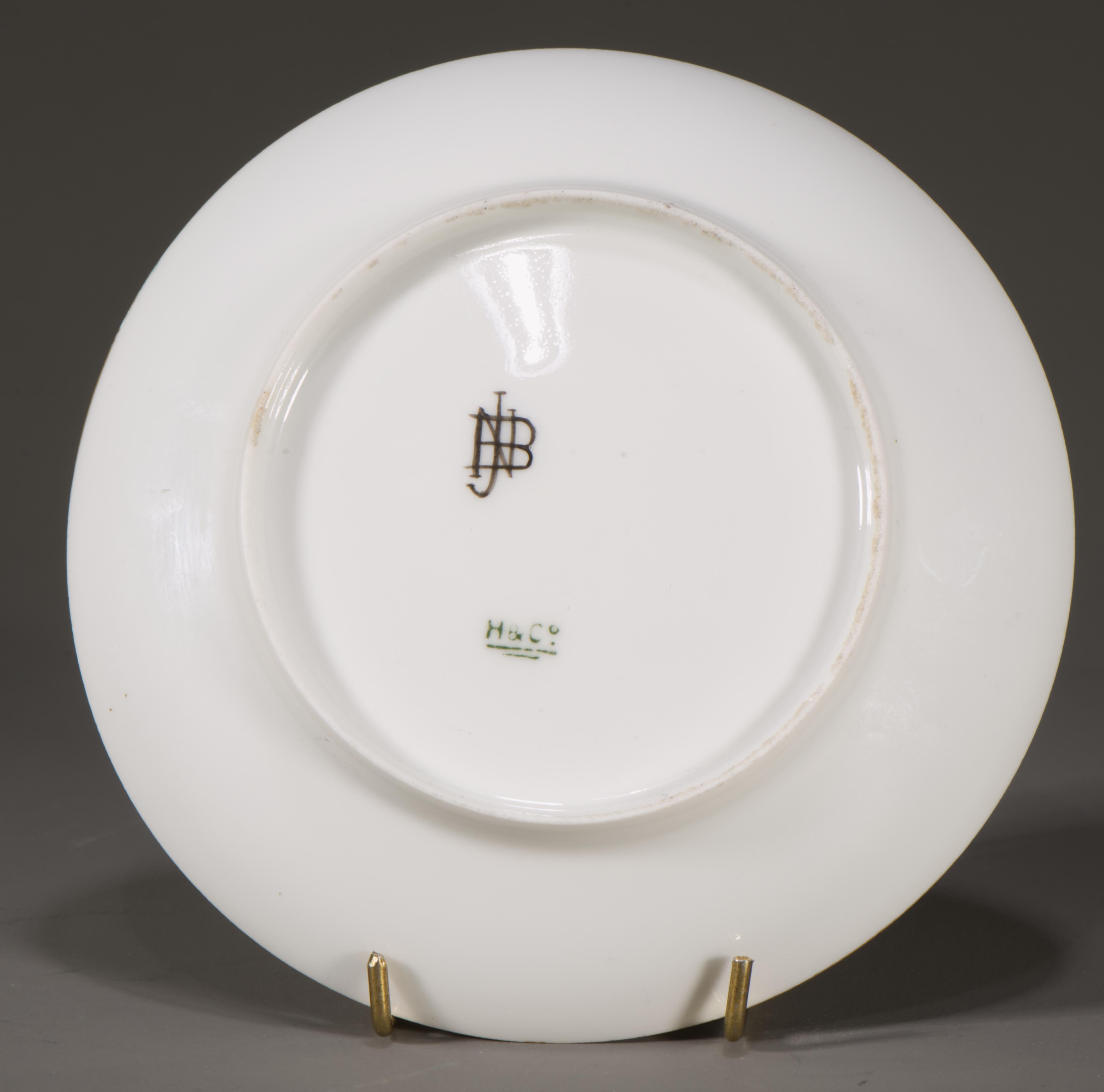 Haviland Limoges Hand gemalt Porzellan Tasse und Untertasse, 1876-1886 (19. Jahrhundert) im Angebot