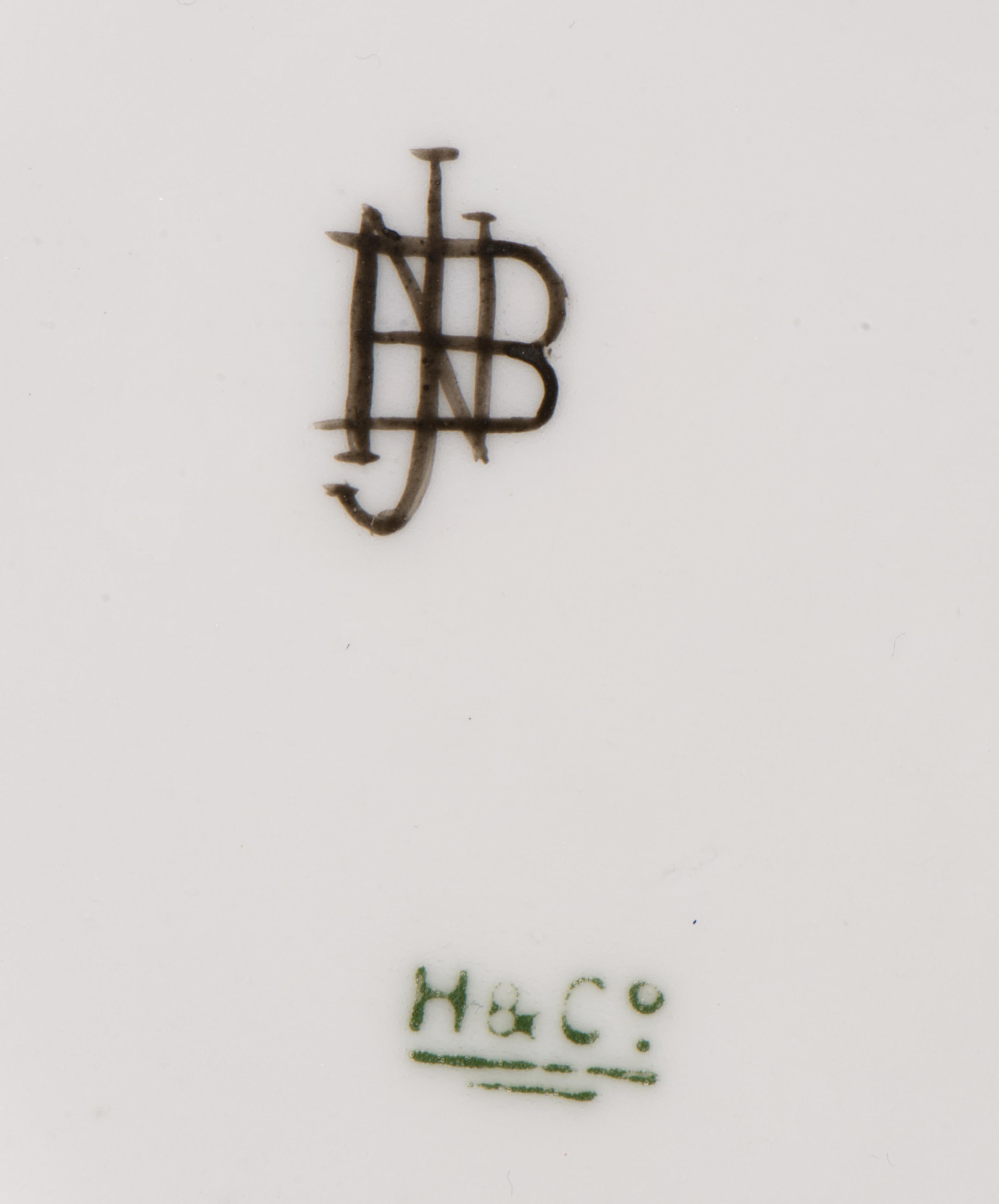 Haviland Limoges Hand gemalt Porzellan Tasse und Untertasse, 1876-1886 (Keramik) im Angebot