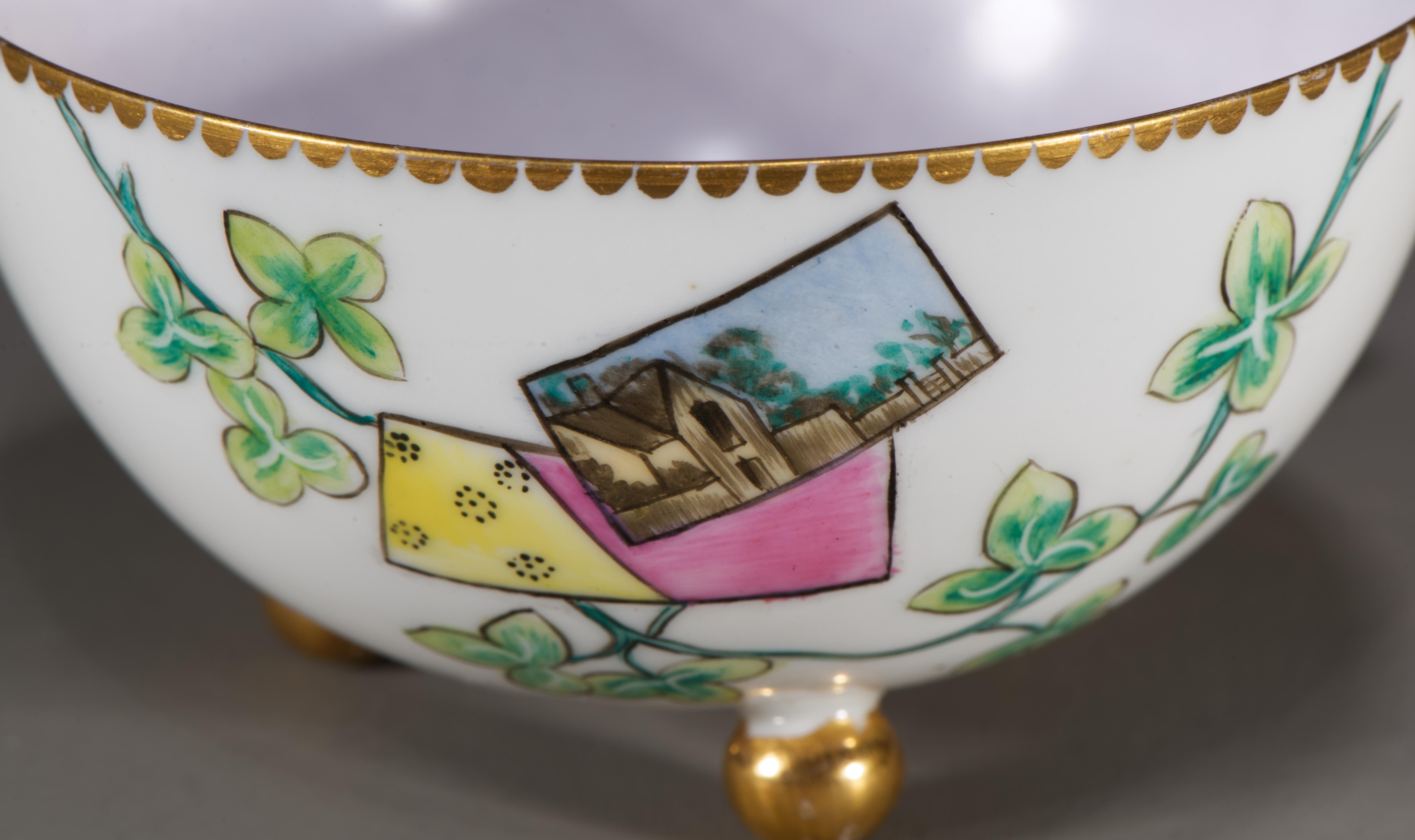 Haviland Limoges Hand gemalt Porzellan Tasse und Untertasse, 1876-1886 im Angebot 1