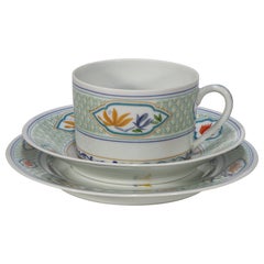 Haviland Limoges Mandalay Set of Porcelain Cup Saucer & Plate, 1980s