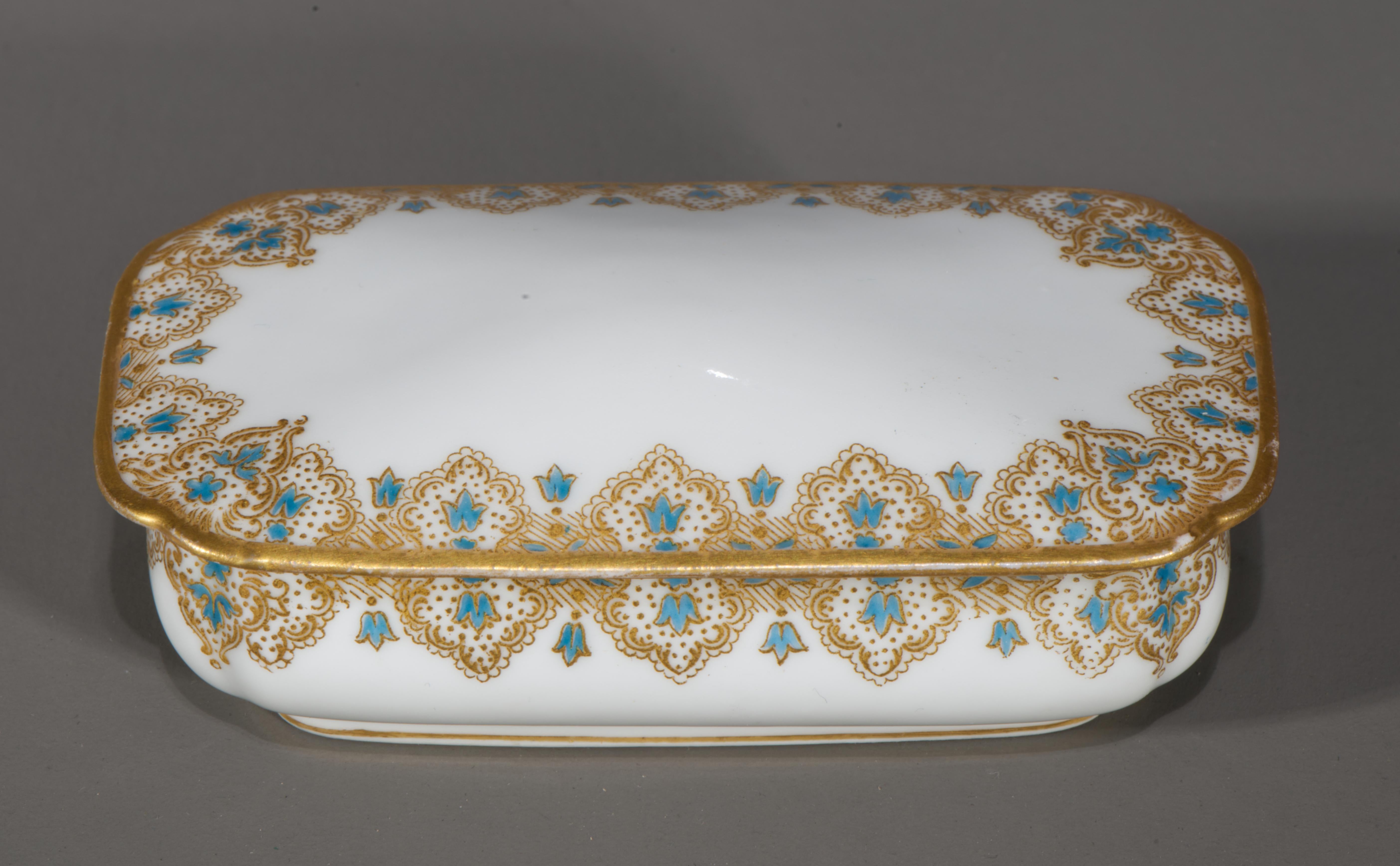 Gilt Haviland Limoges Porcelain 3 Dresser Boxes for Bailey, Banks & Biddle, 1888-1894 For Sale
