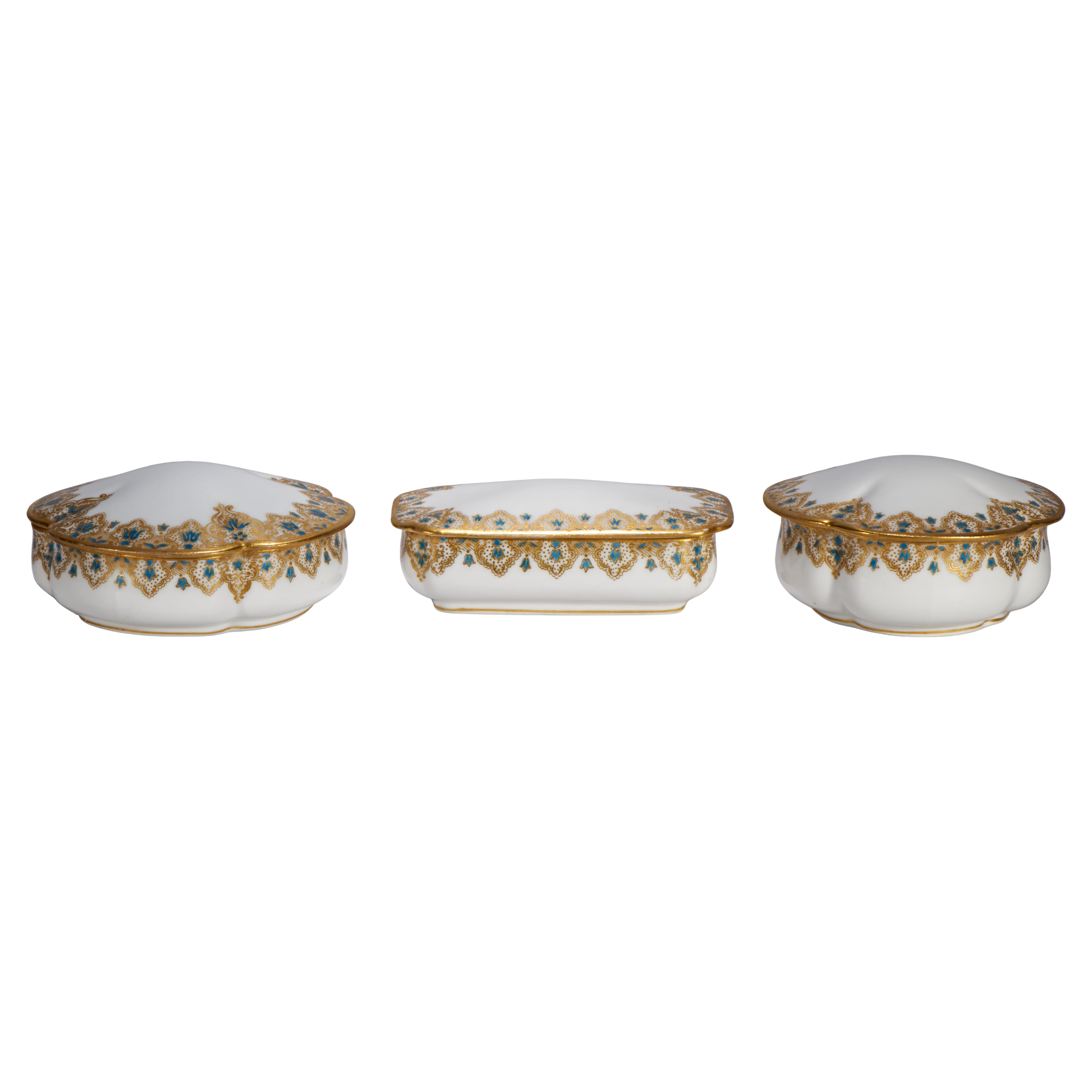 Haviland Limoges Porcelain 3 Dresser Boxes for Bailey, Banks & Biddle, 1888-1894 For Sale
