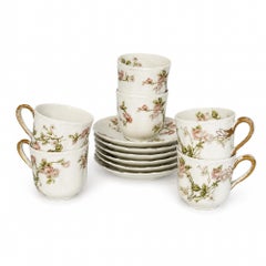 Haviland Limoges Porcelain Demitasse Cups and Saucers, Set of 6