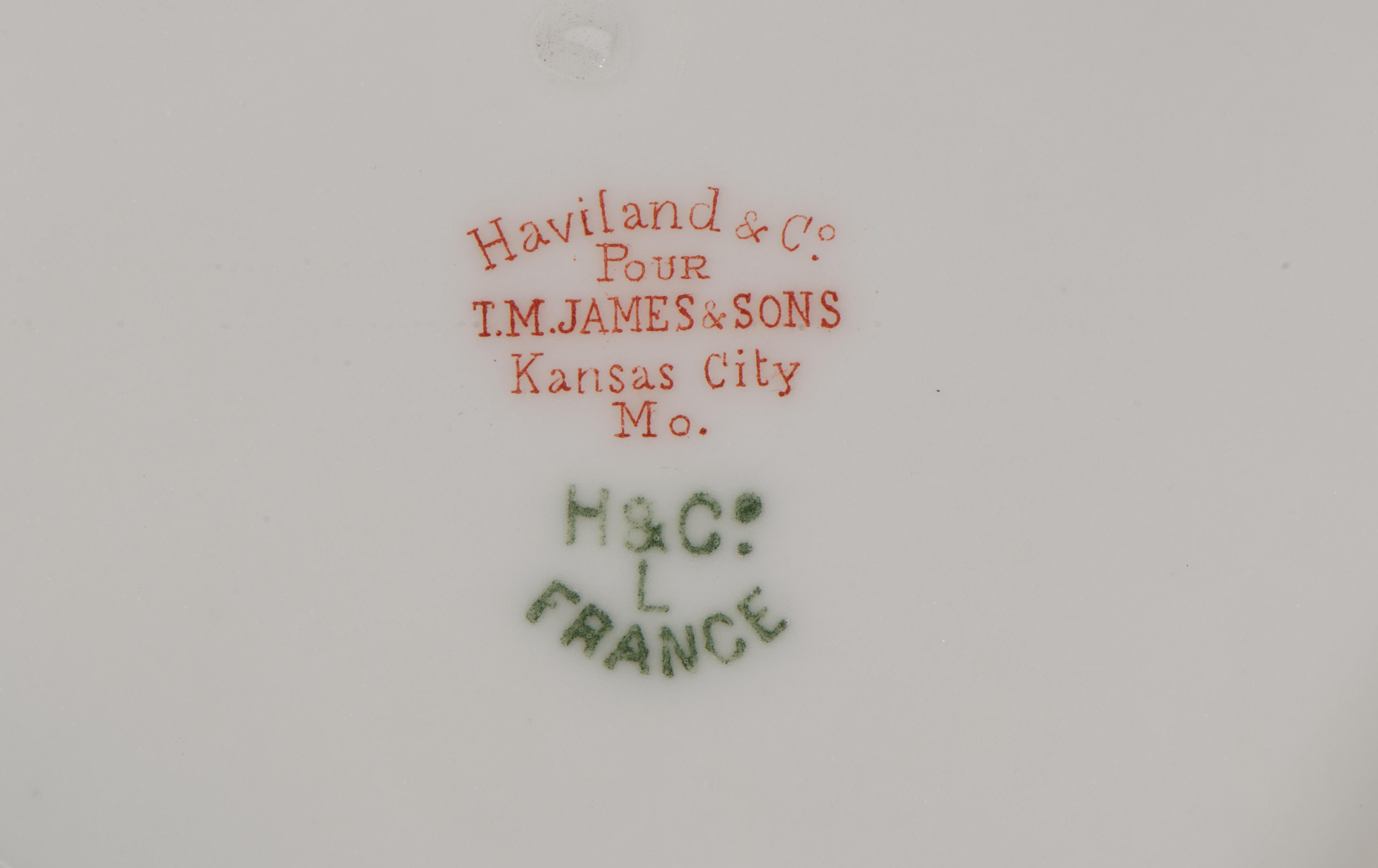 Cuenco Marsella de porcelana Haviland Limoges para T.M. James e Hijos Kansas City en venta 3