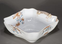 Haviland Limoges Porcelain Serving or Salad Bowl, Flowers, 1882-1891