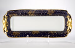 Haviland Limoges Porcelain Tray Handles, Cobalt Blue and Gold, 1887