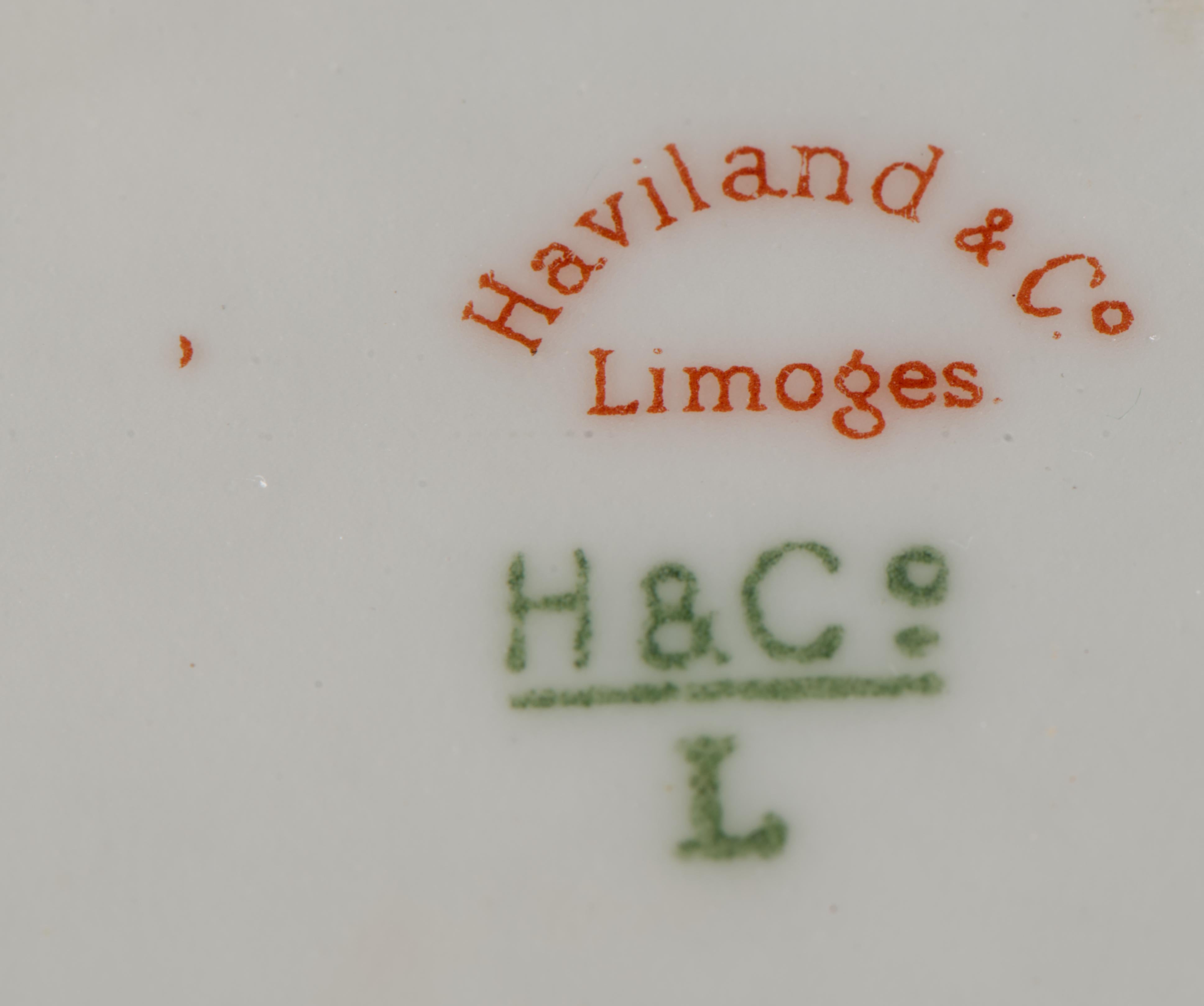 Haviland Limoges Porzellan Tablett oder Schale Dammouse Blumendekor, 1876-1889 im Zustand „Gut“ im Angebot in Clifton Springs, NY