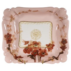 Haviland Limoges Porcelain Tray or Bowl Dammouse Flower Decor, 1876-1889