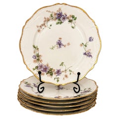 Haviland Limoges – Brot- und Butterteller mit violettem Blumenmuster, Frankreich, 1930