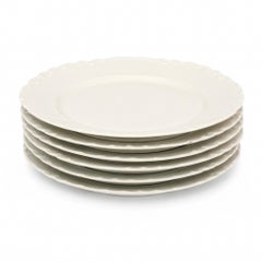 Haviland Limoges Ranson Set of 6 Antique White Porcelain Dinner Plates