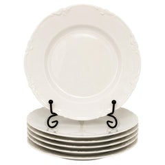 Haviland Limoges Ranson Set of 6 Antique White Porcelain Dinner Plates