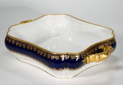 Haviland Limoges Serving Bowl with Handles, Cobalt Blue and Gold, 1887