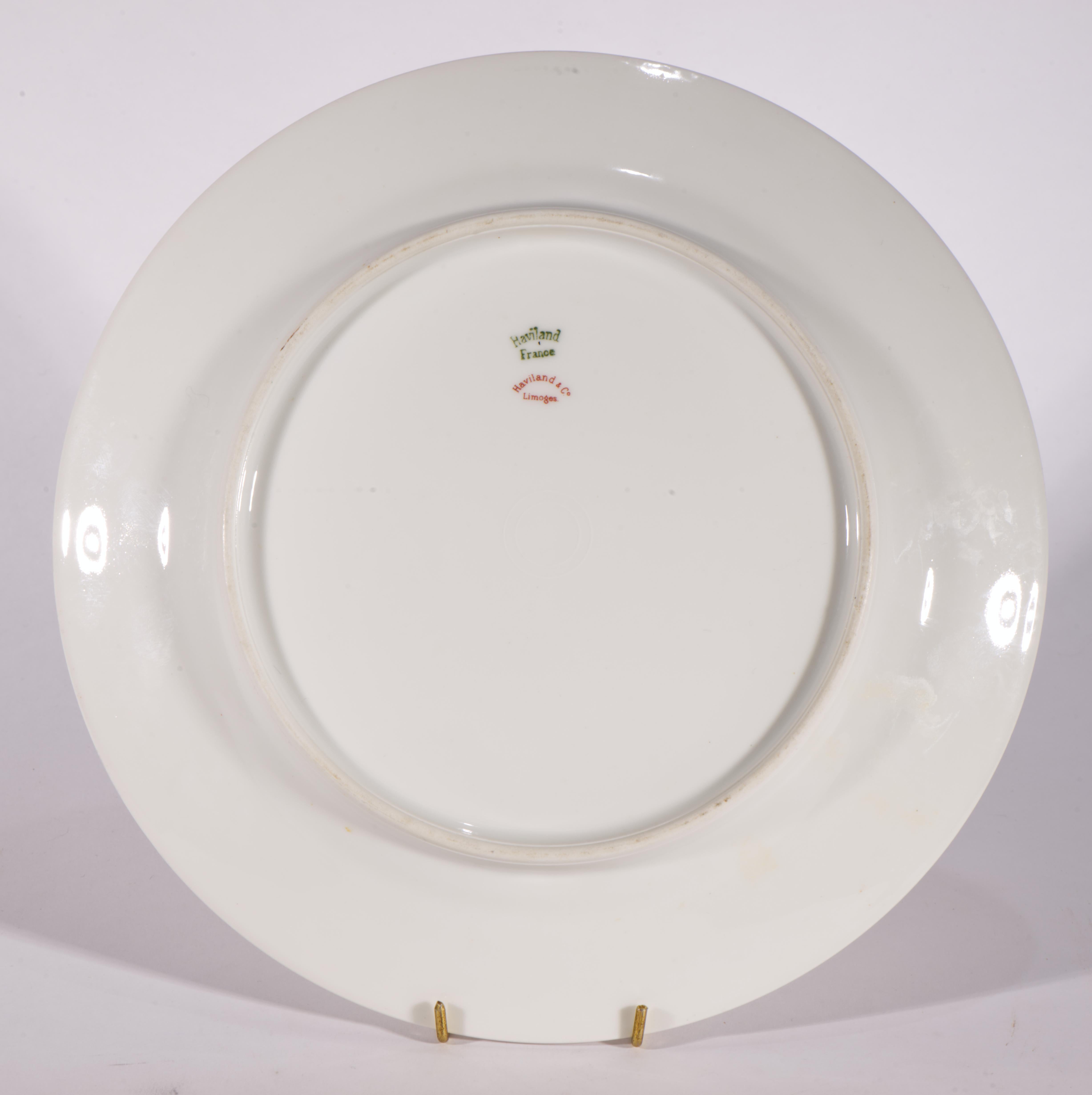 Haviland Limoges Juego de 10 platos de porcelana Decoración de guirnaldas, 1894-1931 Hecho a mano en venta