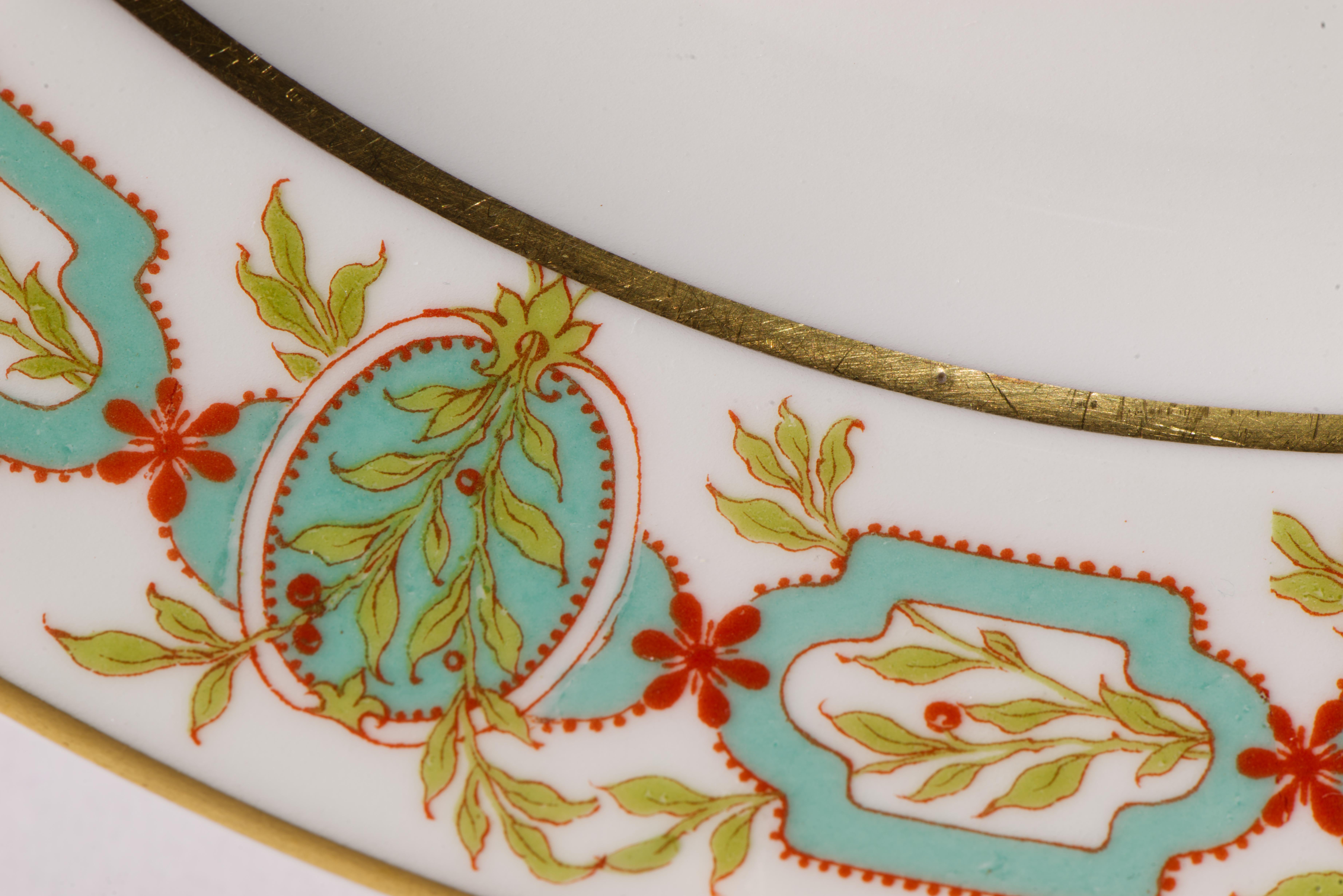 Haviland Limoges Juego de 10 platos de porcelana Decoración de guirnaldas, 1894-1931 en venta 1