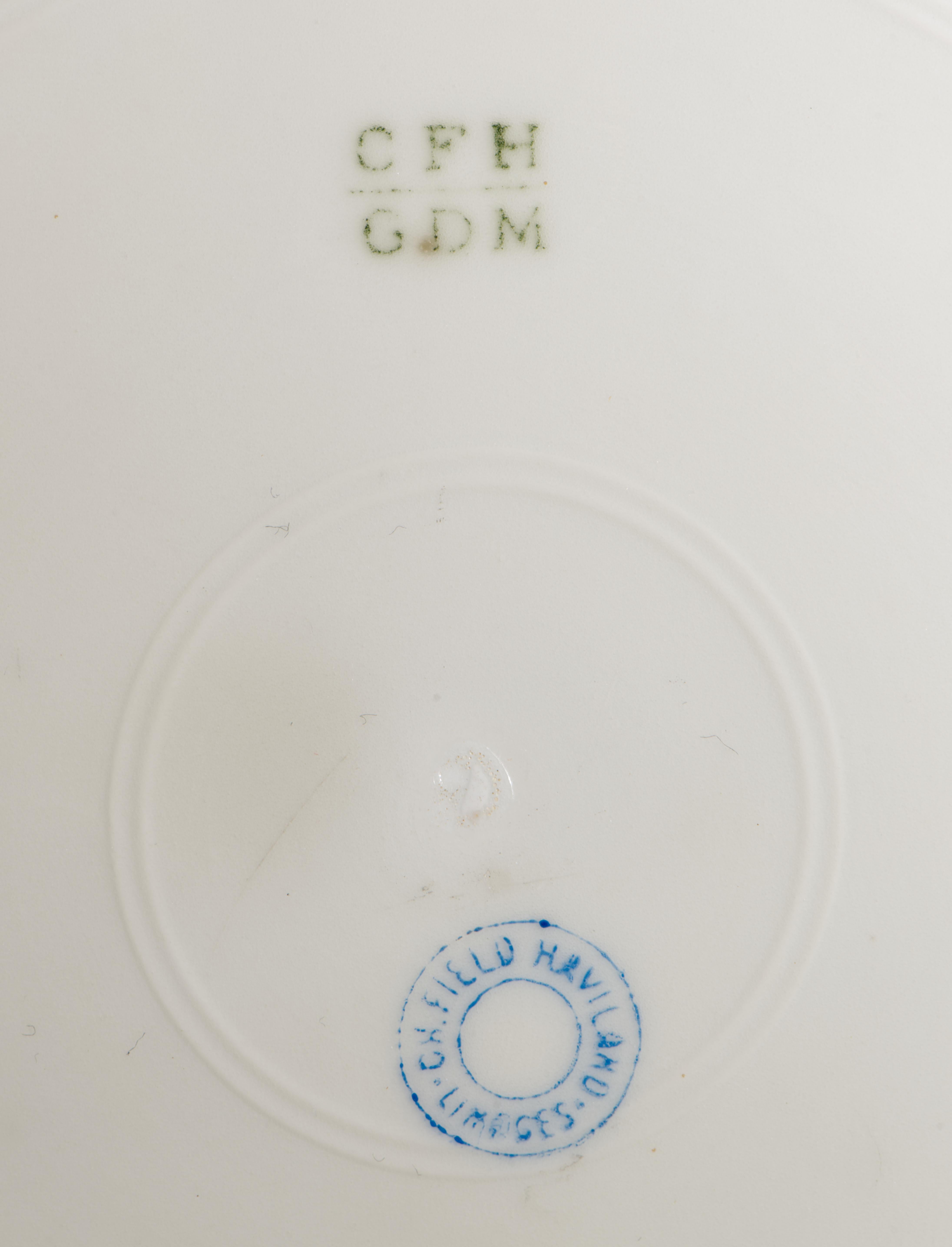 19th Century Haviland Limoges Set of 3 Porcelain Game Bird Plates, Cobalt Blue & Gold 1882-91 For Sale