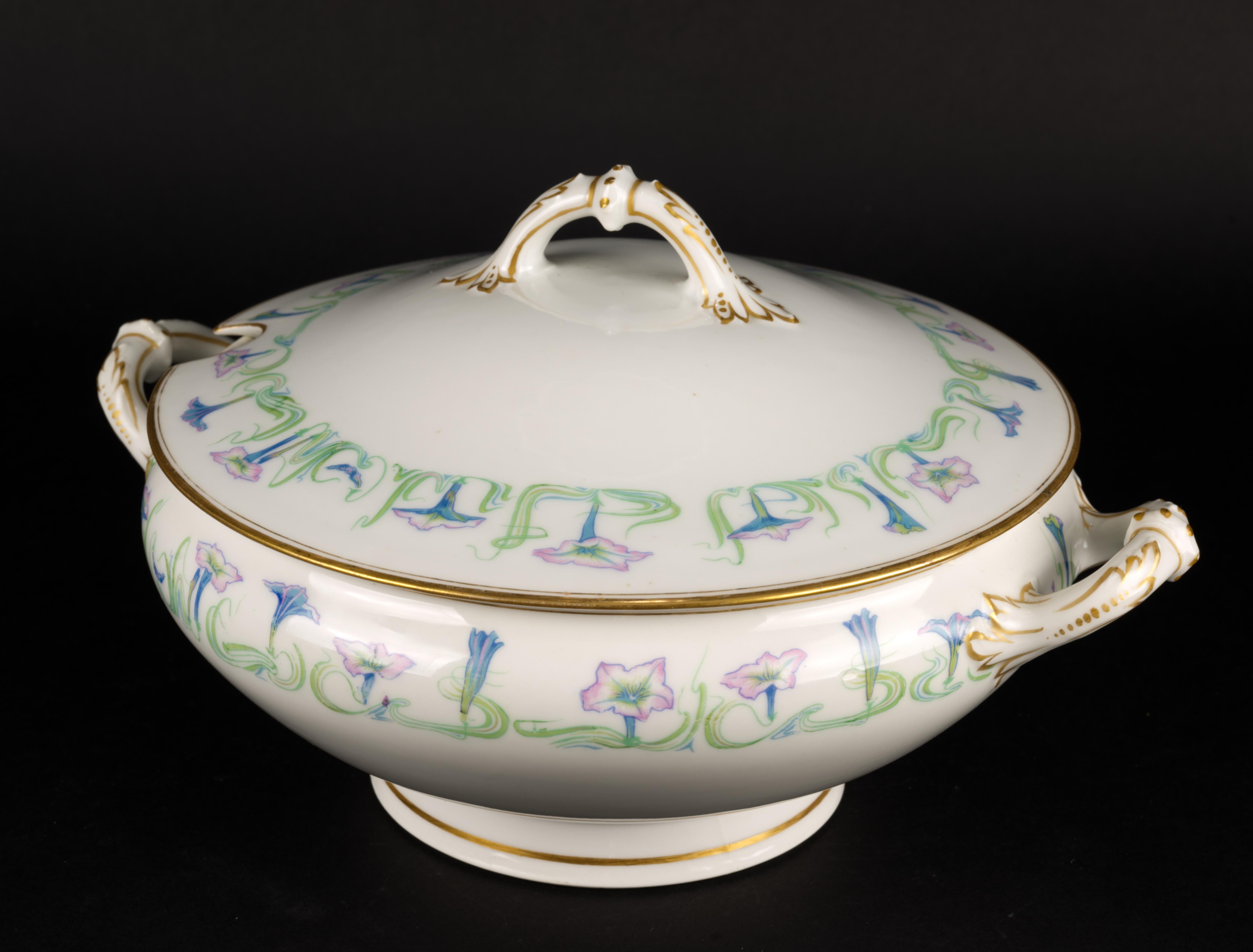Porcelaine Soupière Schleiger 491, porcelaine Art déco Haviland Limoges 1894-1931 en vente