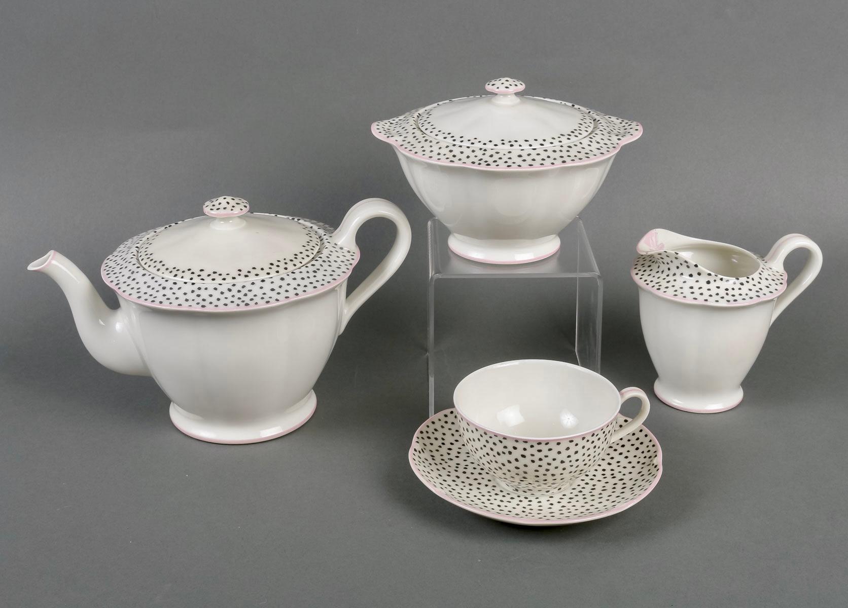 Art Deco Haviland & Suzanne Lalique Coffee Set Limoges Porcelain For Sale