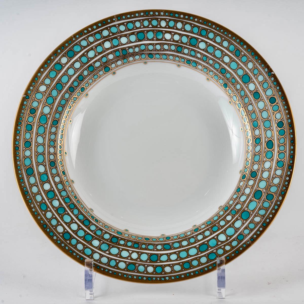 Contemporary Haviland, Tableware Set Syracuse Enameled Limoges Porcelain, 60 Pieces