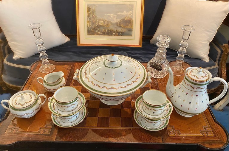 Haviland Vieux Paris Limoges Porcelain 76 Piece Dinner Set For