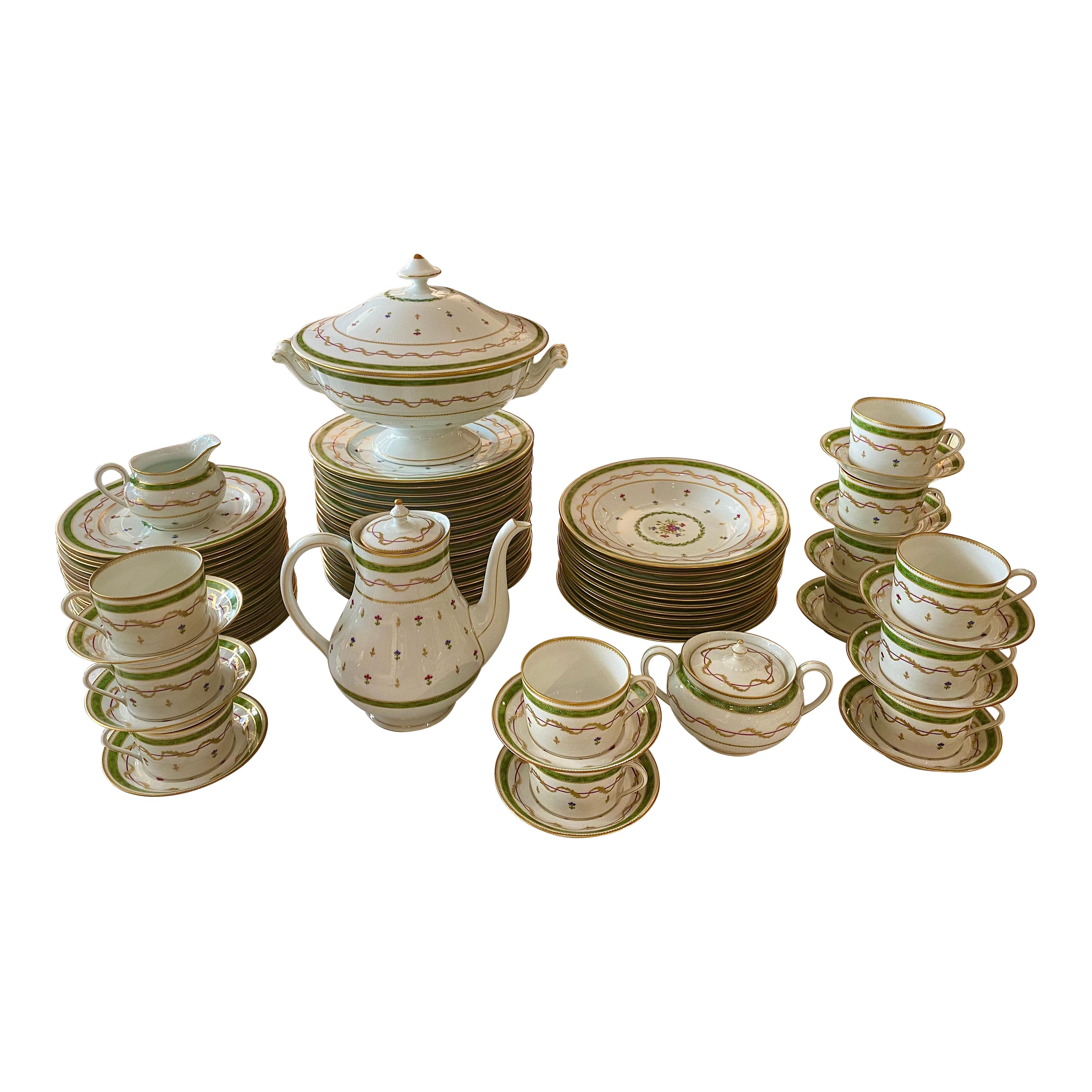 Haviland Vieux Paris Limoges Porcelain 76 Piece Dinner Set