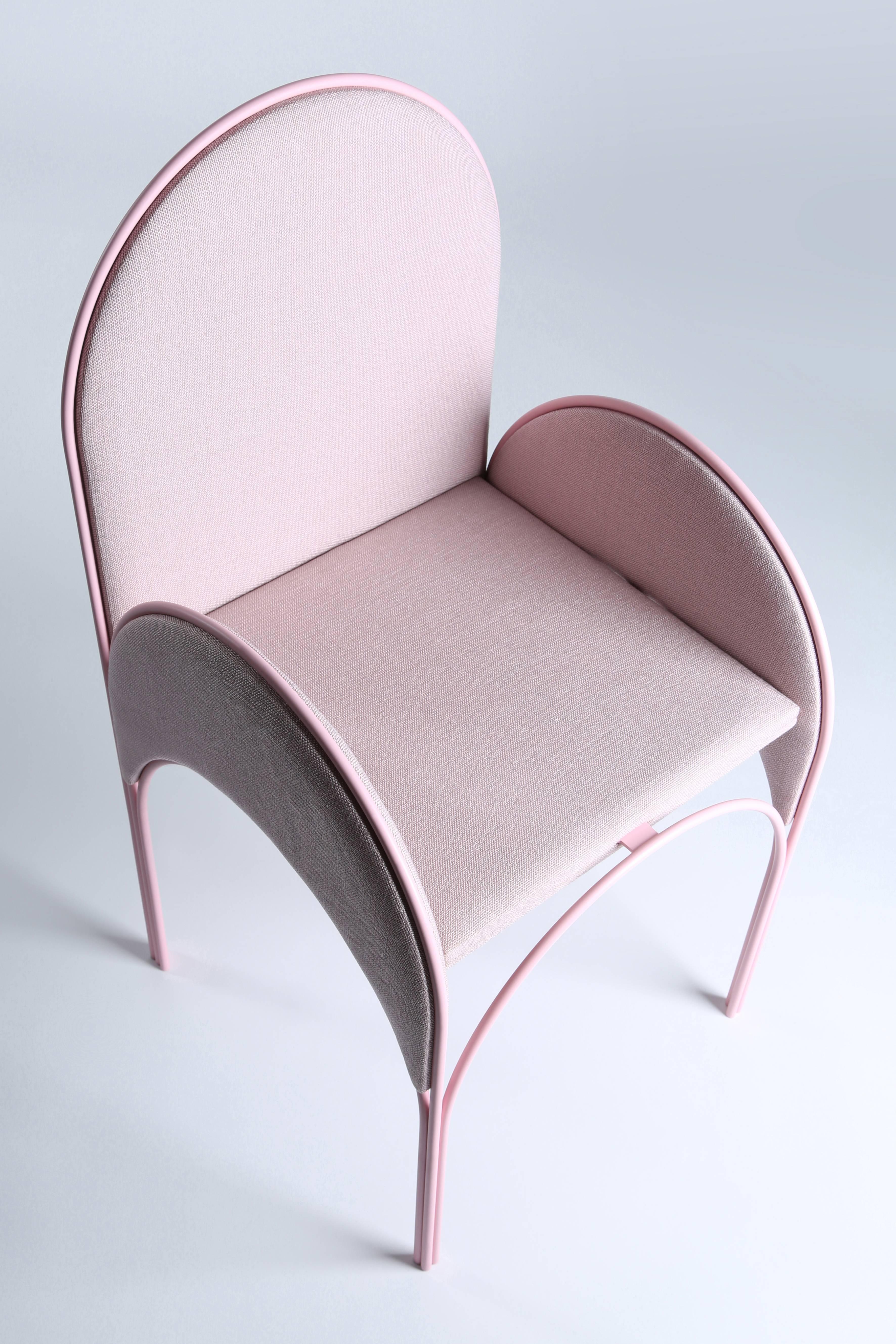 Lebanese Hawa Beirut Fully Upholstered Pink Chair by Richard Yasmine For Sale