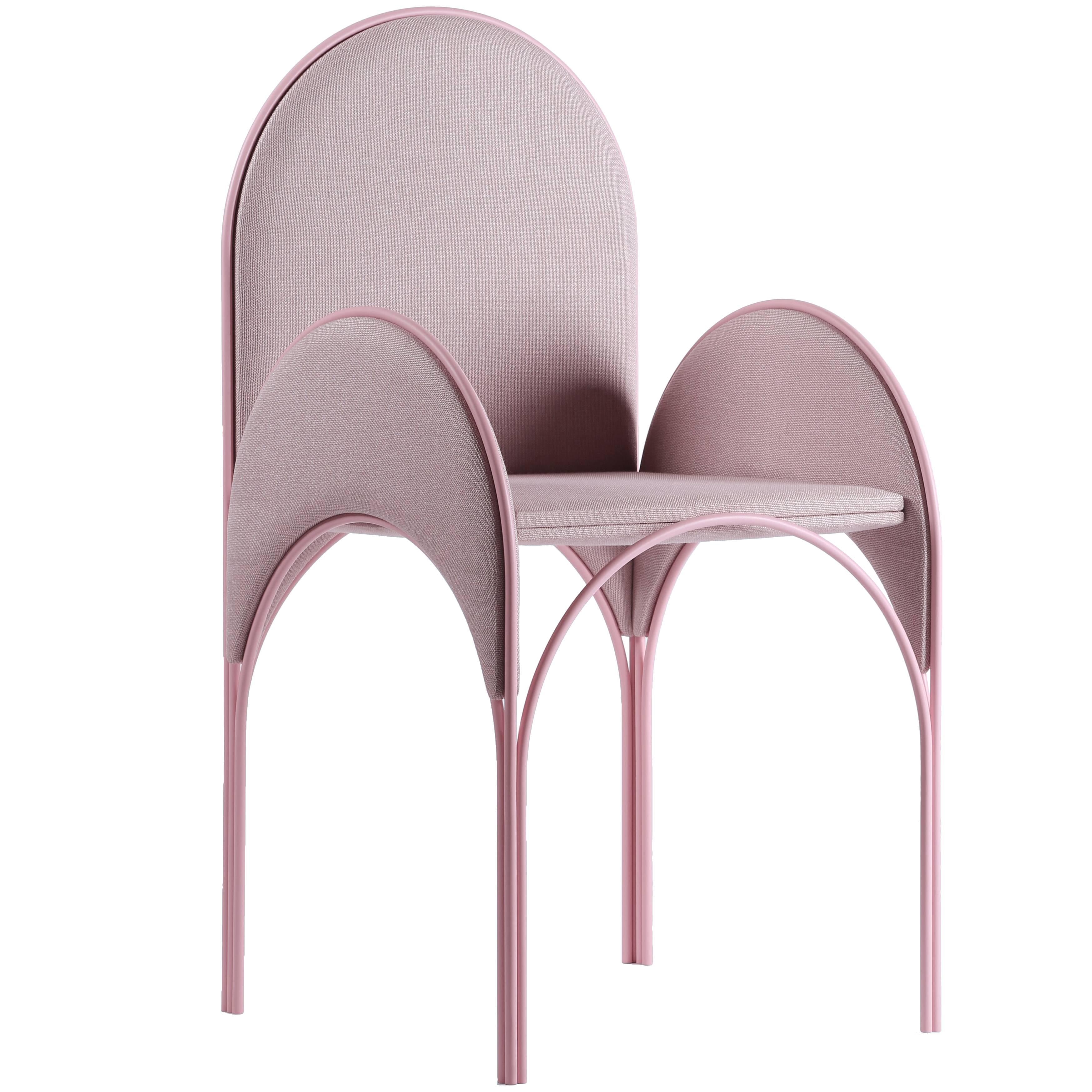 Hawa Beirut Fully Upholstered Pink Chair by Richard Yasmine For Sale