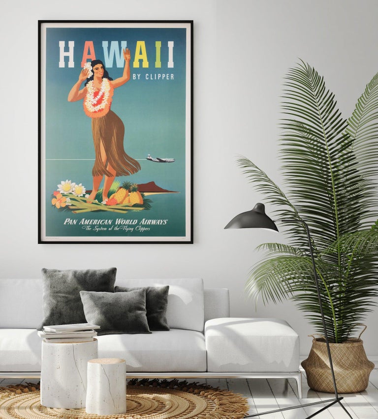 Hawaii by Clipper 1948 Pan American Airline Travel Poster, John