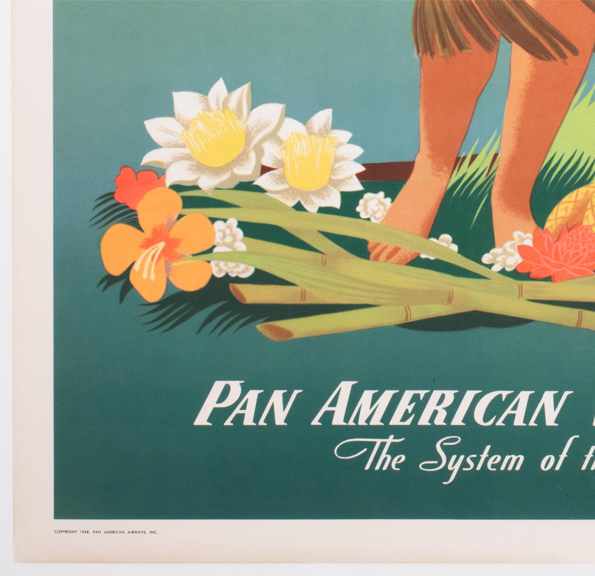 Hawaii by Clipper 1948 Pan American Airline Travel Poster, John