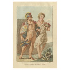 Hawaii Islanders – Antique Hand-Colored Ethnographic Engraving (c.1800)