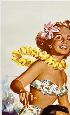 HAWAII NORTHWEST ORIENT AIRLINES Original Vintage Airline Travel Tourism Poster