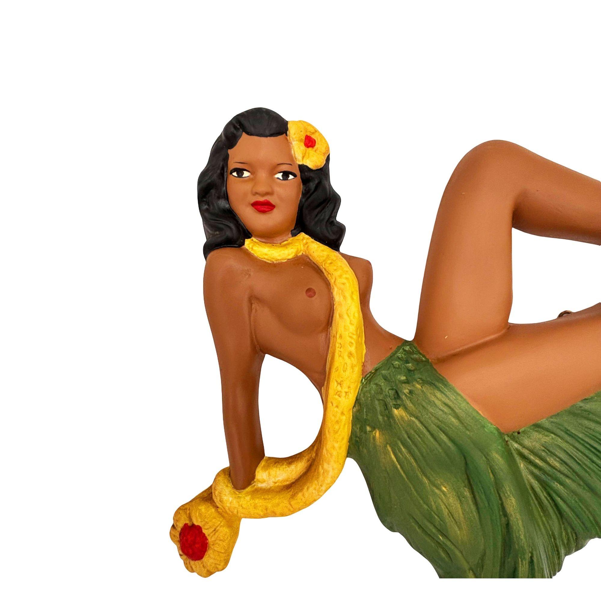 Hawaiian Art Pottery Nude Pin-up Yellow Hula Girl Wandskulptur, Paar (Moderne der Mitte des Jahrhunderts) im Angebot