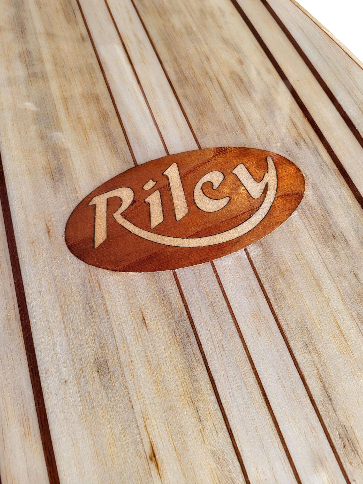 Australiano Tavola da surf personalizzata in legno di balsa hawaiana realizzata da Riley in vendita
