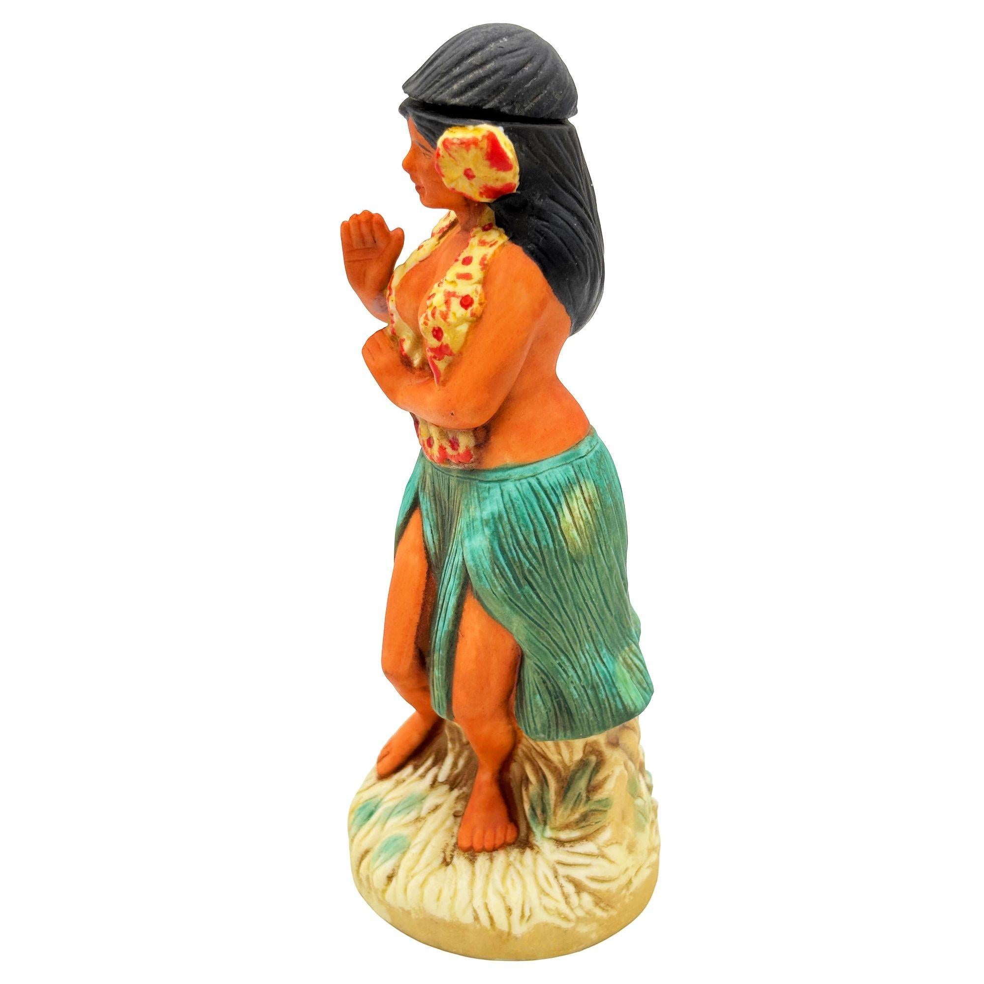 Hawaiian Distilleries Keramik Hula Girl Tänzerin Rum Dekanter Flasche 1976 (amerikanisch) im Angebot