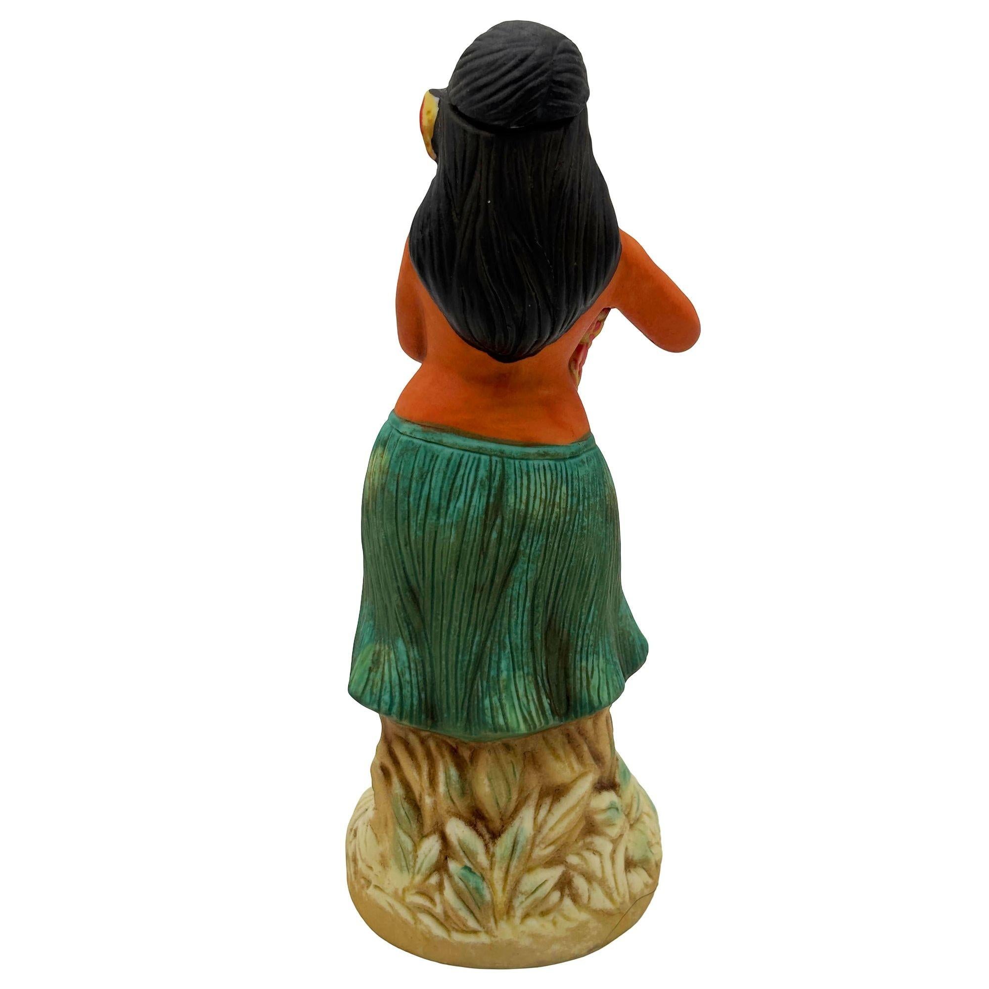 Hawaiian Distilleries Keramik Hula Girl Tänzerin Rum Dekanter Flasche 1976 (Ende des 20. Jahrhunderts) im Angebot