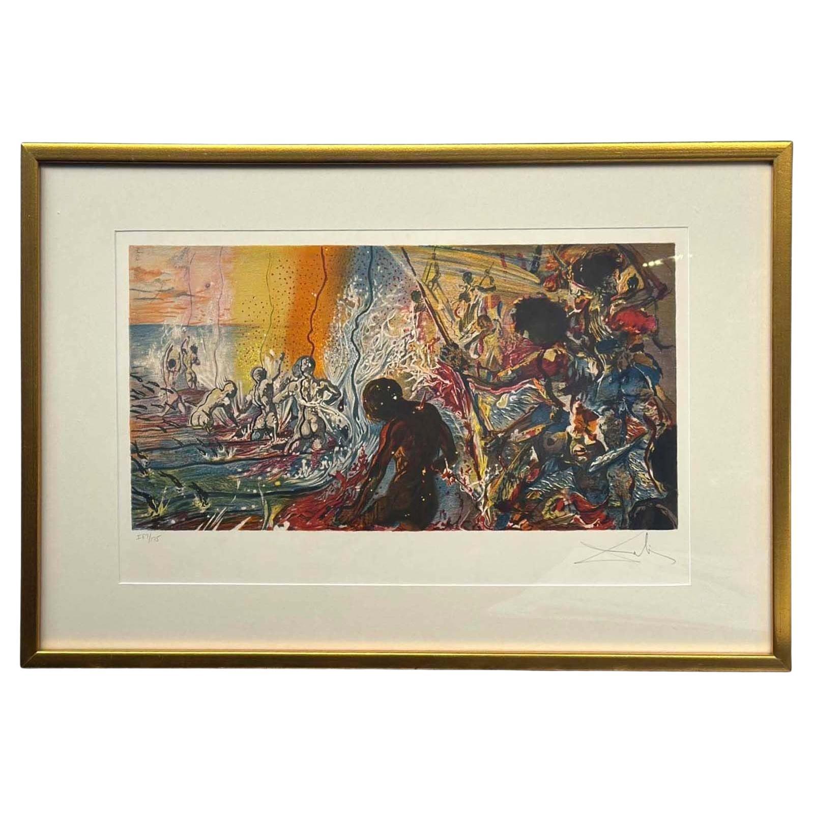 "Hawaiian Fishermen" Lithograph by Salvador Dalí For Sale